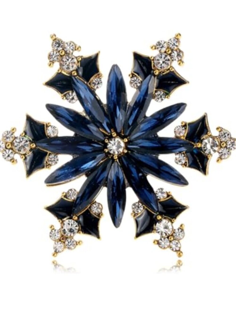 Rhinestone Snowflake Brooch for Women Colorfu Crystal Winter Snowflake Flower